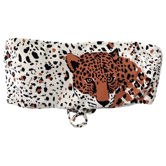 Victoria’s Secret Leopard design cheetah bandeau bikini white brown black Sz M - Picture 4 of 7